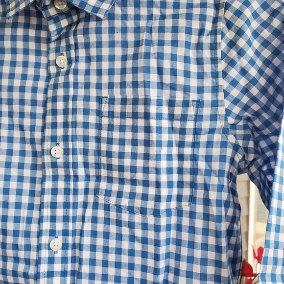 New With Tag Boys Cat&Jack Blue Gingham Checked Longsleeved Shirt Size M 8/10 - Picture 4 of 9